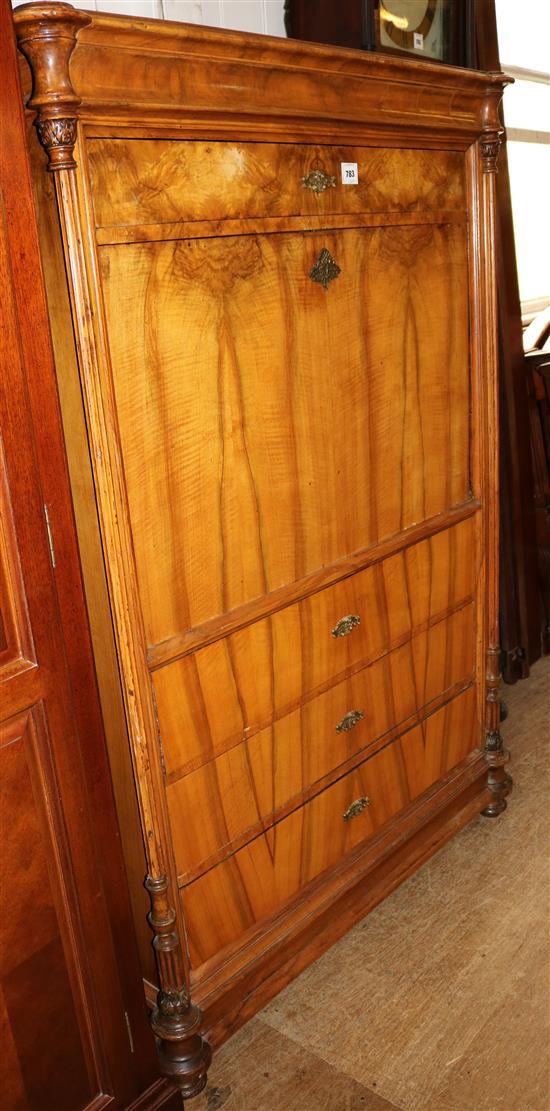 A 19th century French walnut escritoire, W.3ft 6in. D.1ft 9in. H.5ft 1in.